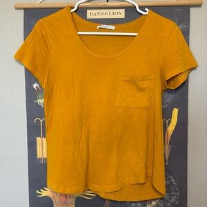 Mustard Zara pocket tee